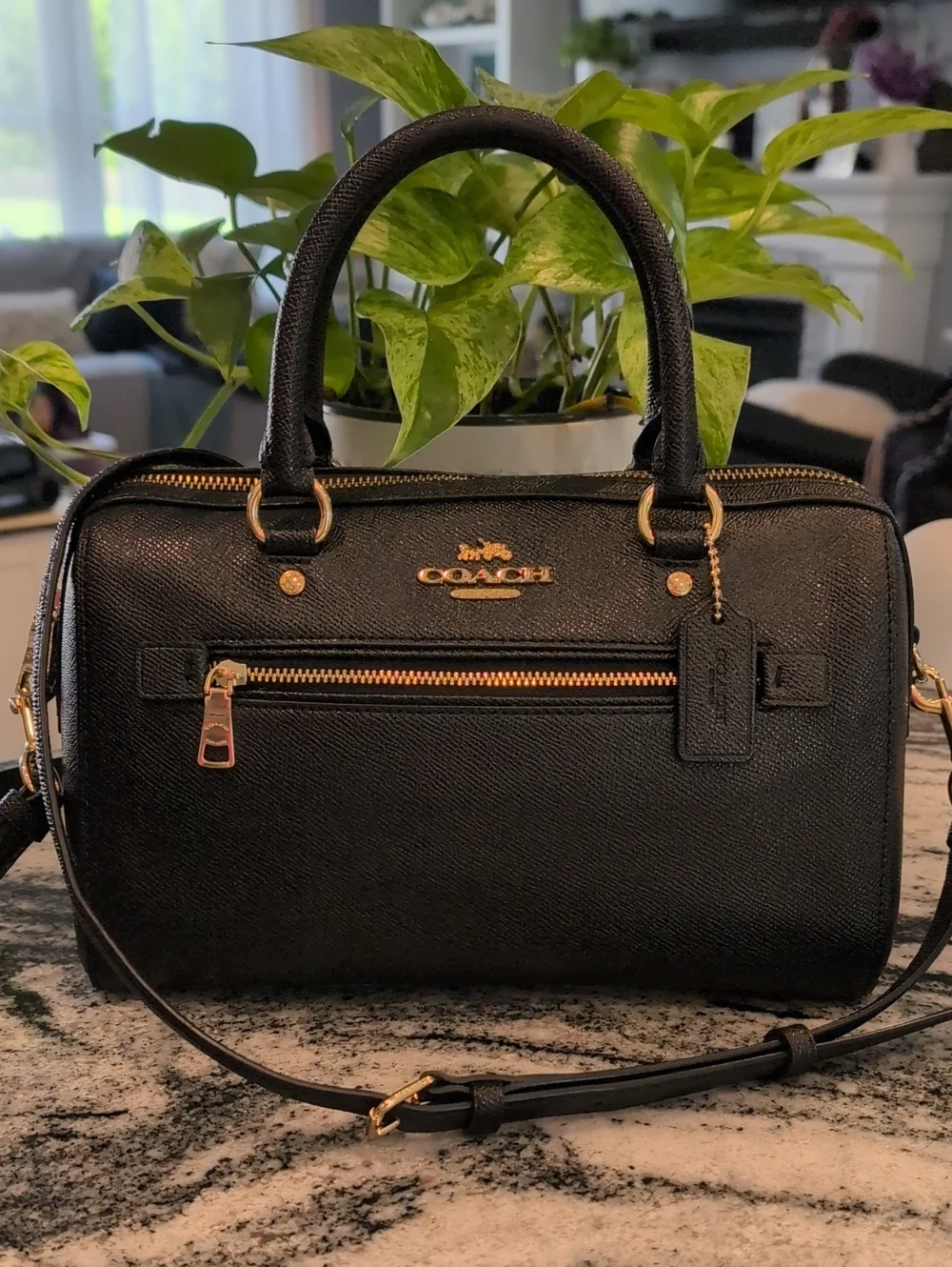 Coach Rowan Satchel In Crossgrain Leather
